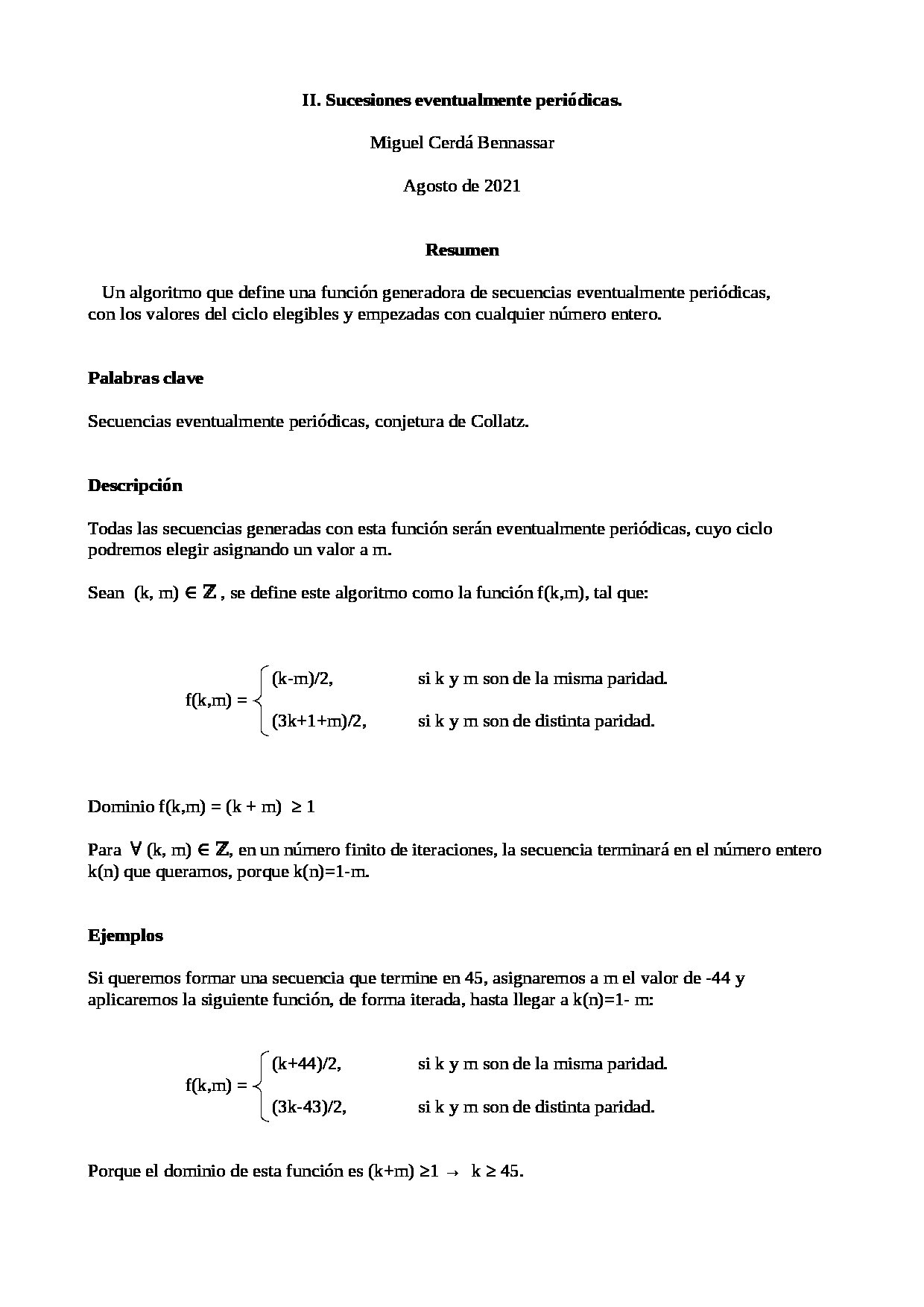 20.II. Sucesiones eventualmente periodicas
